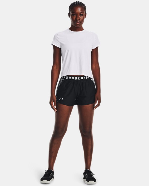 Women's UA Play Up 3.0 Printed Shorts, Black, pdpMainDesktop image number 2